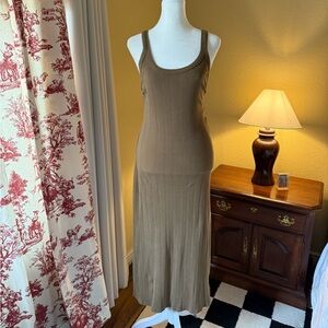 Vitamin A Earthy Brown Ribbed Tank Dress